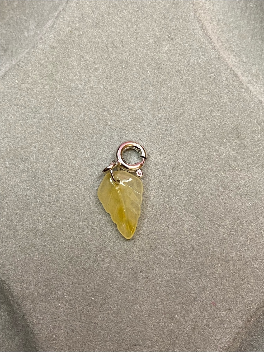 S925 Yellow Jadeite Leaf Charm or Pendant | Natural type A Jadeite